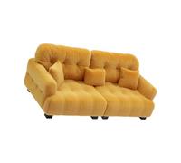 CAZSTYK Sofá individual flocado detallado modelo escala 1/12 muebles en miniatura para coleccionistas, accesorios de casa de muñecas, muebles de muñeca color crema