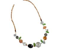 CAZSTYK Sofisticado collar de gargantilla con cuentas florales, ligero, cadena ajustable de 13 g, estilo natural, joyería inspirada en la naturaleza