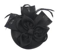 CAZSTYK Sombrero de fiesta de té con clip extraíble para el pelo, accesorios para eventos nupciales para novia, damas de honor, evento, velos desmontables, tocado, Negro, Talla única