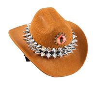 CAZSTYK Sombrero de mezclilla de otoño e invierno, para actividades al aire libre, sombrero occidental, jeans de viaje para uso casual y aventuras de viaje, gorro gótico único, marrón, Talla única