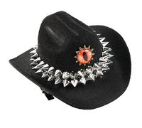 CAZSTYK Sombrero de mezclilla de otoño e invierno, para actividades al aire libre, sombrero occidental, jeans de viaje para uso casual y aventuras de viaje, gorro gótico único, Negro, Talla única
