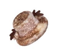 CAZSTYK Sombrero de pescador de felpa con cuerno de alce para actividades al aire libre, encantador sombrero de pescador grueso para invierno, a prueba de frío, uso diario, invierno
