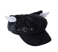CAZSTYK Sombrillas octogonales de moda, sombrero moderno de protección solar, hermoso protector solar para entusiastas de la moda, elegante alado, Negro, Talla única