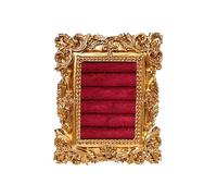 CAZSTYK Soporte de exhibición de joyas en miniatura, diseño vintage, base de resina con forro de tela suave, soporte para accesorios de viaje, organizador de anillos
