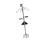 CAZSTYK Soporte de metal resistente para pájaros con revestimiento contra la oxidación y 4 ejes de tierra para uso en exteriores, poste de metal con base