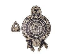 CAZSTYK Tablero de madera grande para radiestesia, herramienta para decir mensajes, tablero de hablar con plancha de suministros de juego místico con calavera con plancha