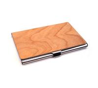 CAZSTYK Tarjetero negro para funda, mantiene las tarjetas de visita en perfectas condiciones, 3.62 x 2.36 x 0.39 pulgadas, soportes de madera para exhibición