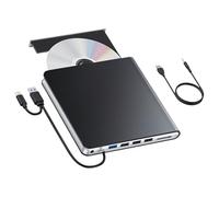 CAZSTYK Unidad de disco externa de 5 Gbps, USB tipo C, portátil, con ranura para tarjetas, USB 3.0, USB2.0, para portátil y escritor portátil