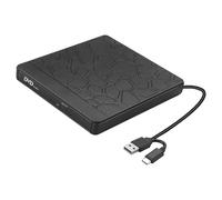 CAZSTYK Unidad de disco óptico externa con compatibilidad USB C y concentradores de transferencia de datos integrados para quemadores de disco portátiles profesionales con ranuras para tarjetas