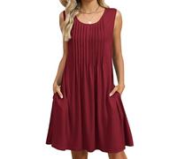 CAZSTYK Vestido camisola ligero para mujer con bolsillos para playa, casual, vestido de verano, sin mangas, bolsillo, playa, volantes, casual, viajes al aire libre, Preguntas frecuentes:, XXL