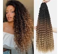 CAZSYSDD Preenterring Bohemia Twist Crochet Hair olas de agua micro trenzas rizadas para recibir olas profundas senegalés Twist crochet + herramientas de modelado (1B/30/27#, 18 inch (Pack of 8))