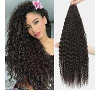 CAZSYSDD Preering Bohemia Twist crochet Hair 18 pulgadas de olas de agua micro trenzado rizado para recibir olas profundas senegalés Twist crochet + herramientas de modelado (4#, 18 inch (Pack of 8))