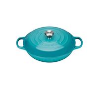 Le Creuset Colección Signature Cacerola Baja, Hierro Fundido, Azul Caribe, 30 cm