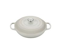 Le Creuset Evolution Cacerola baja de hierro fundido, Redonda, Pomo de acero inoxidable, Ø 30 cm, Beige Merengue,21180307164430
