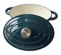 Cocotte BAUMALU 30 cm - Forme ovale - Bleu vert