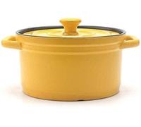 Cazuela clásica de cerámica refractaria con tapa, cazuela de cerámica con tapa, horno holandés redondo de cocción lenta, cerámica antiadherente saludable, cacerola de cerámica para la cocina del hogar