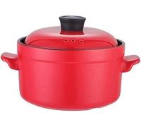 Cazuela clásica de cerámica refractaria con tapa, olla esmaltada, cazuela de hierro fundido, cacerola de horno holandés con tapa, saludable y no se decolora, cacerola de cerámica para la cocina del