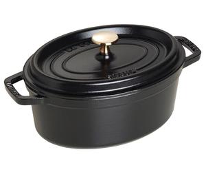 Cazuela/cocotte ovalada de hierro fundido STAUB, 2,35 L de diámetro, 3,2 L, negra, 23 cm