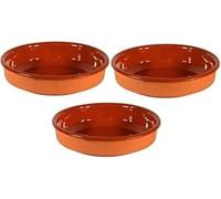 Cazuela de Barro Estilo Tradicional, 16 cm, Pack de 3 Unidades, Color Terracota