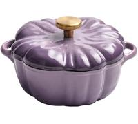 Cazuela De Calabaza 1.5/1.85/3.7L,Olla Para Estofado Con Tapa,Horno Holandés De Calabaza Olla De Hierro Fundido Esmaltado, Horno Holandés,Recubrimiento Creativo,Antiadherente Para Cocinar A,20CM