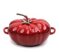 Cazuela De Calabaza De Cerámica con Tapa Y Asas, Olla Esmaltada, Diseño Antiadherente, Forma De Calabaza, Apta para Todas Las Estufas, Fácil De Limpiar