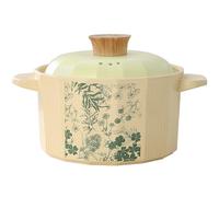 cazuela de cerámica, Cacerolas con tapa, cacerola de barro resistente al calor, ollas for sopa fáciles limpiar for la estufa(3.5L/3.2Quarts)