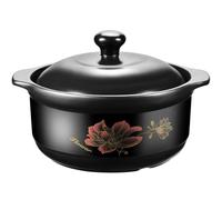 cazuela de cerámica, Cacerolas, guisos con tapa, olla de barro china resistente al calor, for caldo o sopa(1.1L/1Quarts)