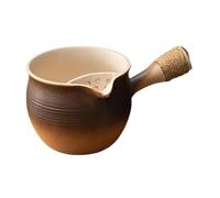 cazuela de cerámica, Cacerolas pequeñas de cobre, tetera china con colador y asa antiescaldaduras, jarra leche(Large Brown)