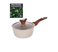 Cazuela de un asa de 20 cm con tapa crema New Ceramic