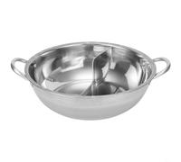 Cazuela Hot Pot 28cm Dividida para acero Inoxidable, Compatible Inducción Gas, Cocción Simultánea Sabores, Perfecta Cena Familiar, Color Plata(28cm)