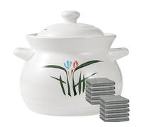 Cazuela Olla de sopa resistente a altas temperaturas Estufa de gas Olla de arcilla de cerámica para cocina casera y guisos, 6L