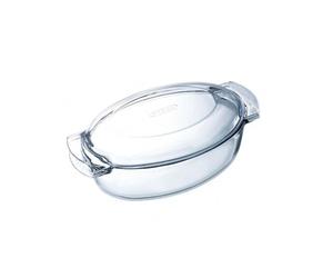 Cazuela ovalada classic vidrio pyrex con tapa 15x39x23 cm