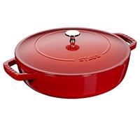 Cazuela STAUB, cazuela Chistera, 24 cm, 2,5 l, apta para inducción, sistema «Aroma-Regen», fabricada en Francia, color rojo cereza