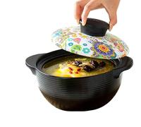 Cazuelas de cerámica, Olla de barro japonesa con tapa, olla caliente cerámica resistente al calor for guiso, sopa y vapor(2.7qt)