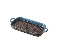 Cazuelas para horno Fuente rectangular grande for hornear de cerámica 30,6 cm for cocinar en la cocina y uso diario. Apto for horno microondas(Blue)