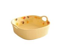 Cazuelas para horno Plato for horno doméstico, cuenco for hornear queso de cerámica alta temperatura, plato cena gran capacidad(Yellow)