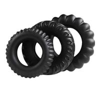 CAZZOMEO Cockring Set - Juego con tres anillos de silicona para el pene