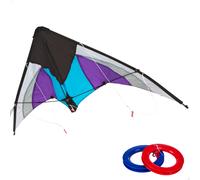 CB Games - Cometa acrobática, para niños, 125x73 cm, con 2 asa redondas, diseño Pop Up, color morado y blanco, con bolsa de transporte, + 8 años, juego al aire libre, exterior