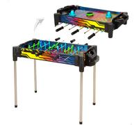 COLORBABY CB Games Tablero 2 en 1 futbolín y Air Hockey, Disco con Aire, 2 Palas, 18 Jugadores, 2 balones, Marcador Manual, Diseño neón, Juegos de Mesa electrónicos, +5 años (39519)