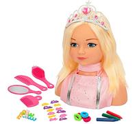 ColorBaby - Busto muñeca peinar y maquillar, Cabeza peluquería niña, Muñeca Princesa María, Muñeca para peinar con accesorios para el pelo, Muñeca con corona de princesa, +3 años (43992)