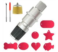 CB09 - Herramienta para punta de grabado y soporte de corte, 2 cuchillas de corte de tela de vinilo y 7 bonitas etiquetas en blanco, para uso en Silhouette Cameo 1 2 3 4/Portrait/Curio/Graphtec 6000