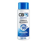 CB12 Enjuague Bucal Mal Aliento 16H - Colutorio con Flúor para Halitosis, Sabor Menta Suave, Aliento Fresco, Sin Alcohol - 520 ml
