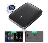 CB4 CarPlay AI Box, inalámbrico CarPlay & Android Auto 2025 para Coche con DriveChat, GPS, Compatible con Youtube, Dos Bluetooth, Dos Wi-Fi, 4G+32 G, Negro