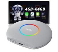 CB6 CarPlay AI Box, Adaptador inalámbrico CarPlay & Android Auto 2025 para Coche con DriveChat, GPS, Compatible con Netflix/Youtube, Android 13, 2 Bluetooth, 5G Wi-FI, 4G LTE, 4G+64G,Plata