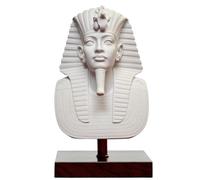 CBAM Máscara de Tutankamón Escultura de Mesa de Mármol Blanco Varios Tamaños (33 cm)