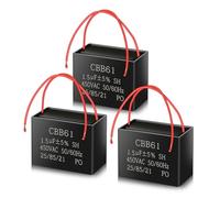 CBB61 450V AC 1.5uf 50/60HZ condensador de arranque,condensador de motor AC,adecuado para ventilador de techo,ventilador,campanas de cocina(3 PCS)