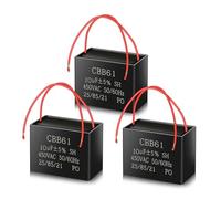 CBB61 450V AC 10uf 50/60HZ Condensador de arranque,Condensador de motor AC para ventiladores de techo,ventiladores y campanas extractoras(Pack de 3)