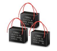 CBB61 450V AC 15uf 50/60HZ Condensador de arranque,ANGEEK Condensador de motor AC para ventiladores de techo,ventiladores,campanas extractoras(Pack de 3)