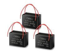 CBB61 450V AC 3uf 50/60HZ Condensador de arranque,Capacitor,Condensador de motor AC para ventilador de techo,ventilador(Pack de 3)