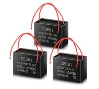 CBB61 450V AC 4.75uf 50/60HZ Condensador de arranque,Condensador de motor AC,adecuado para ventilador eléctrico,extractor,campanas extractoras(3 PCS)